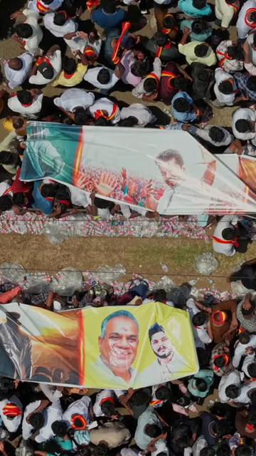 10th April 2026 : Vertical Aerial View of TVK Political Rally Crowd in Tamil Nadu India