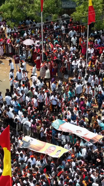 10th April 2026 : Vertical Aerial View of TVK Political Rally Crowd in Tamil Nadu India