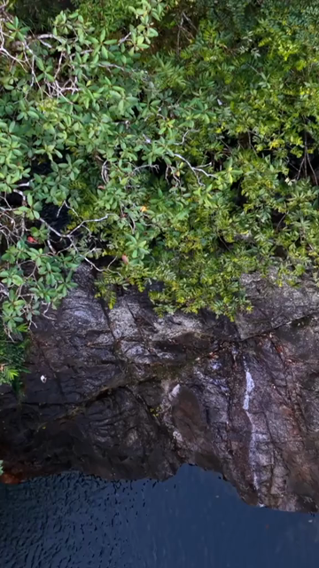 Vertical Aerial View of Pung Iyer Falls in Meghalaya India