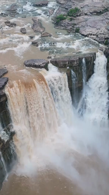 Vertical Aerial View of Purwa Waterfall Rewa Madhya Pradesh India