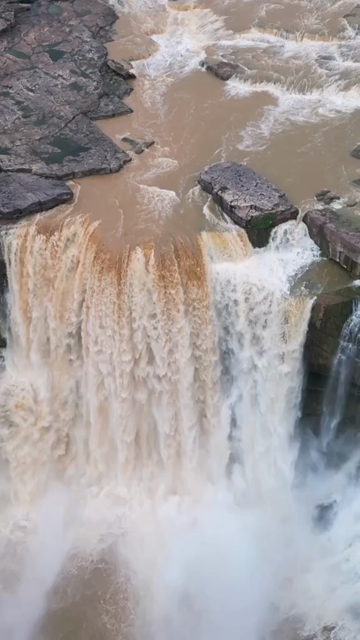 Vertical Aerial View of Purwa Waterfall Rewa Madhya Pradesh India