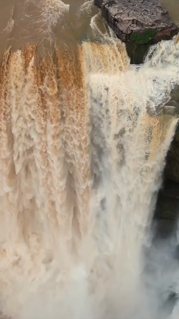 Vertical Aerial View of Purwa Waterfall Rewa Madhya Pradesh India