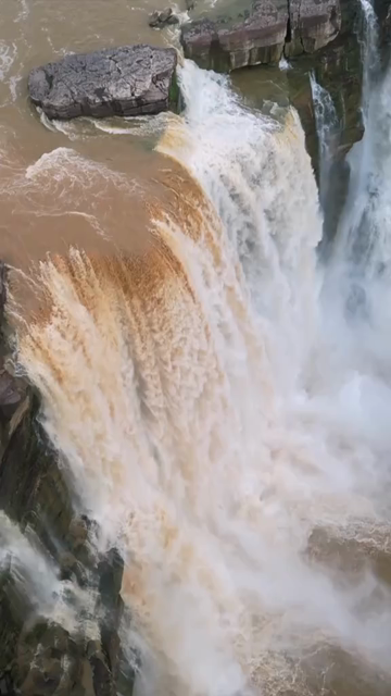 Vertical Aerial View of Purwa Waterfall Rewa Madhya Pradesh India