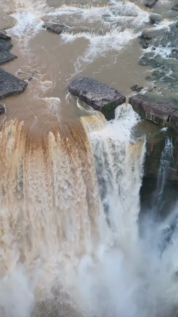 Vertical Aerial View of Purwa Waterfall Rewa Madhya Pradesh India