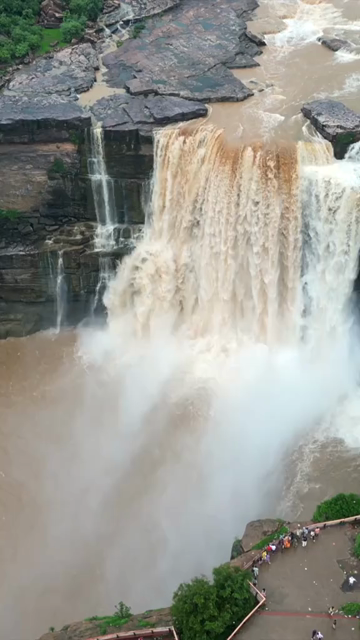 Vertical Aerial View of Purwa Waterfall Rewa Madhya Pradesh India