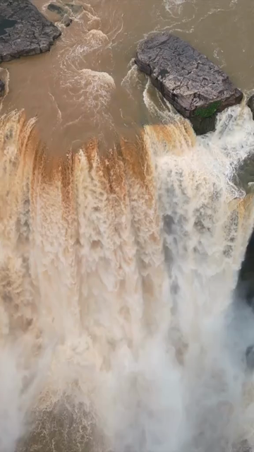 Vertical Aerial View of Purwa Waterfall Rewa Madhya Pradesh India