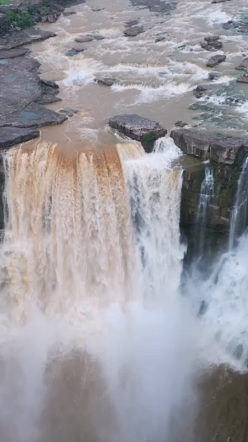 Vertical Aerial View of Purwa Waterfall Rewa Madhya Pradesh India