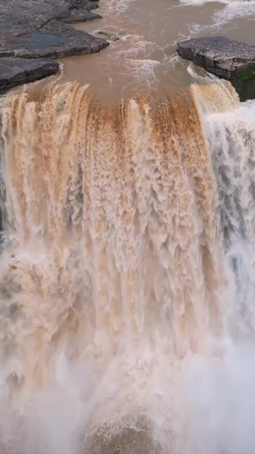 Vertical Aerial View of Purwa Waterfall Rewa Madhya Pradesh India