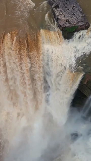 Vertical Aerial View of Purwa Waterfall Rewa Madhya Pradesh India