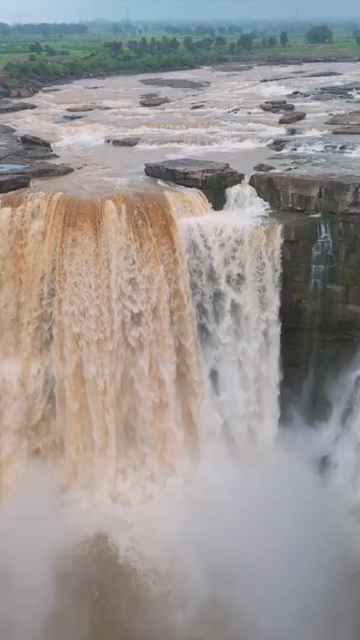 Vertical Aerial View of Purwa Waterfall Rewa Madhya Pradesh India