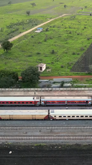 Vertical Aerial View of Railway Tracks Near Tumakuru Karnataka India