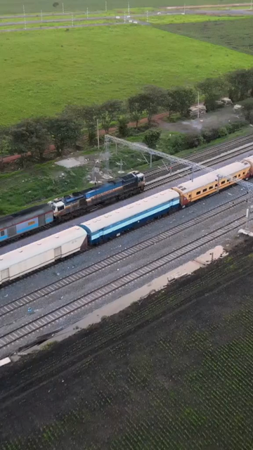 Vertical Aerial View of Railway Tracks Near Tumakuru Karnataka India