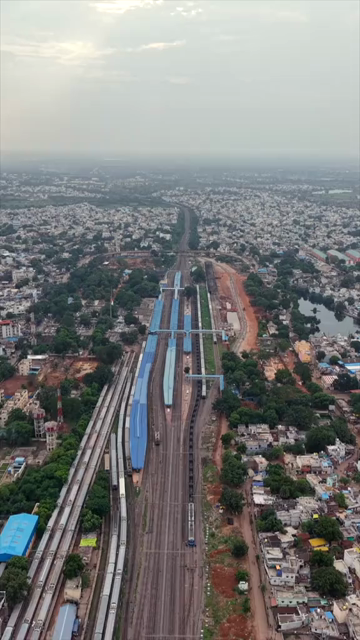 Vertical Aerial View of Raipur Railway Station