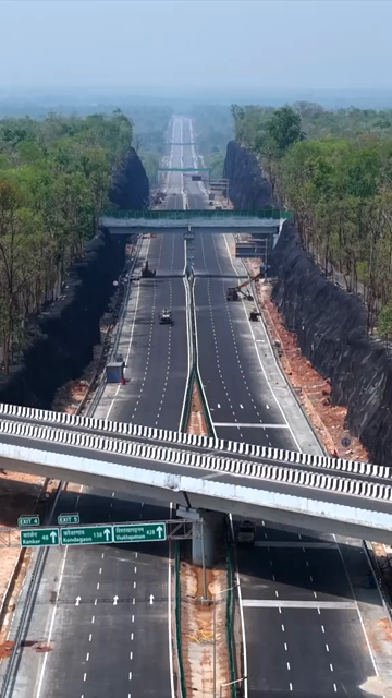 Vertical Aerial View of Raipur–Visakhapatnam Economic Corridor NH-130CD Under Construction in Odisha India