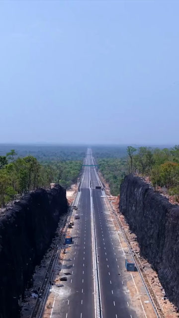 Vertical Aerial View of Raipur–Visakhapatnam Economic Corridor NH-130CD Under Construction in Odisha India