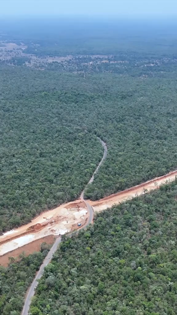 Vertical Aerial View of Raipur–Visakhapatnam Economic Corridor NH-130CD Under Construction in Odisha India
