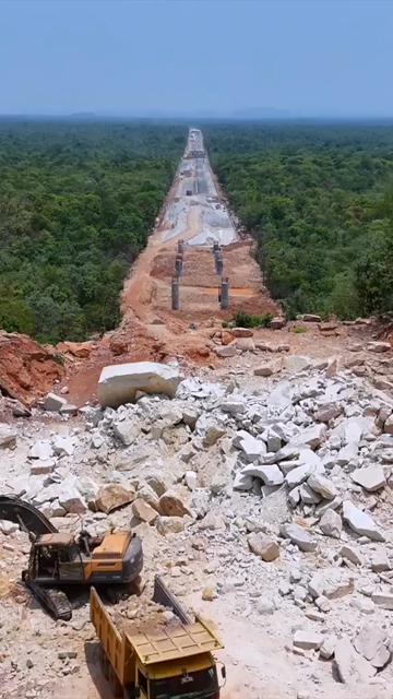 Vertical Aerial View of Raipur–Visakhapatnam Economic Corridor NH-130CD Under Construction in Odisha India