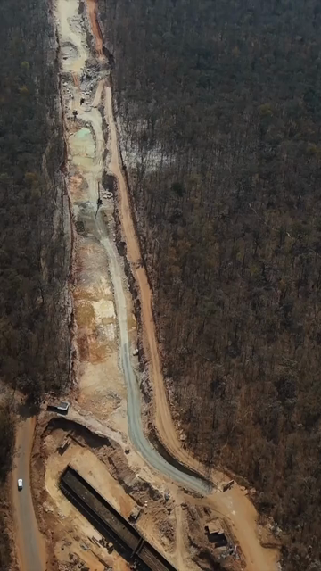 Vertical Aerial View of Raipur–Visakhapatnam Economic Corridor NH-130CD Under Construction in Odisha India