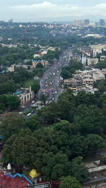 Vertical Aerial View of Raja Bhoj Setu Bridge in Bhopal, India