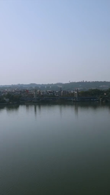 Vertical Aerial View of Raja Bhoj Setu and Upper Lake Bhopal, India