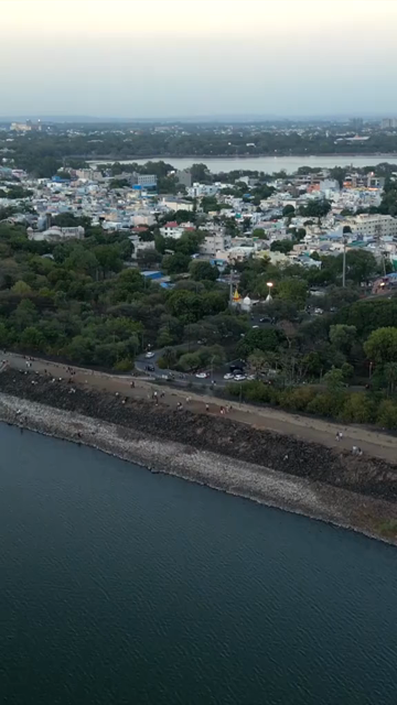 Vertical Aerial View of Raja Bhoj Setu and Upper Lake Bhopal, India