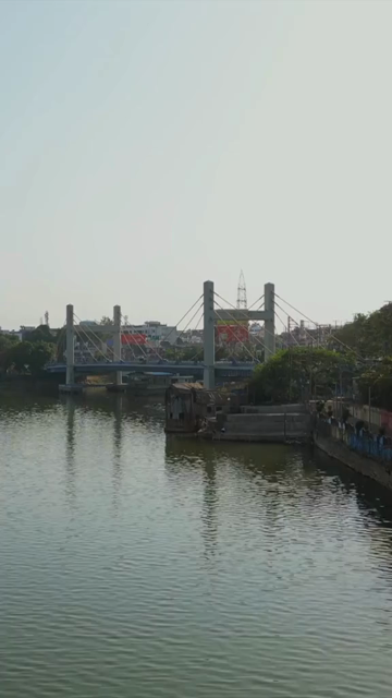 Vertical Aerial View of Raja Bhoj Setu and Upper Lake Bhopal, India