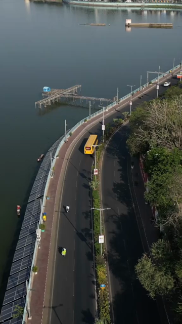 Vertical Aerial View of Raja Bhoj Setu and Upper Lake Bhopal, India