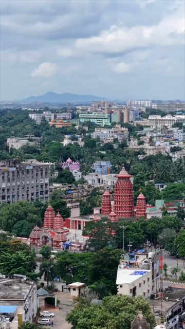 Vertical Aerial View of Ram Mandir, Bhubaneswar, Odisha, India