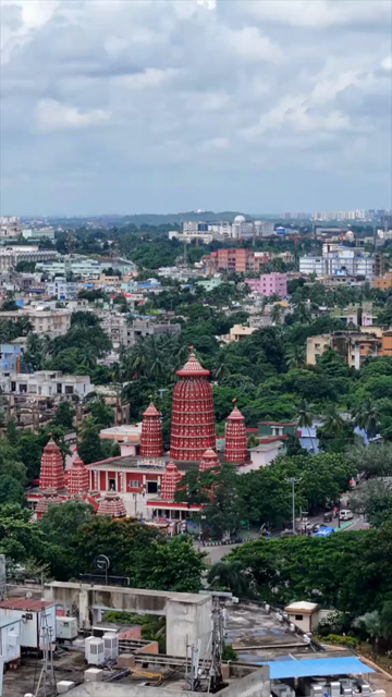 Vertical Aerial View of Ram Mandir, Bhubaneswar, Odisha, India