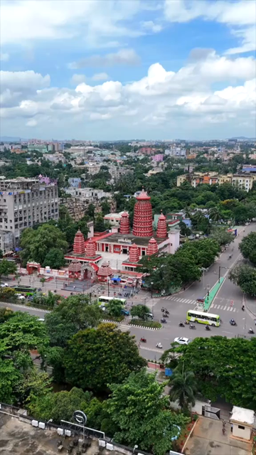 Vertical Aerial View of Ram Mandir, Bhubaneswar, Odisha, India
