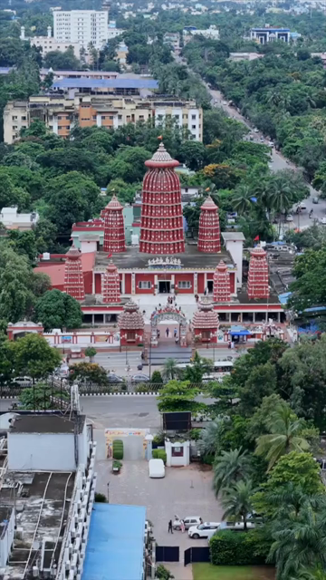 Vertical Aerial View of Ram Mandir, Bhubaneswar, Odisha, India