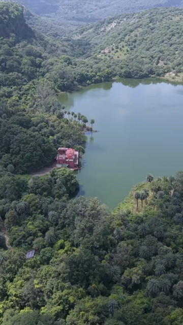 Vertical Aerial View of Ranthambore Fort and Lush Landscape Rajasthan