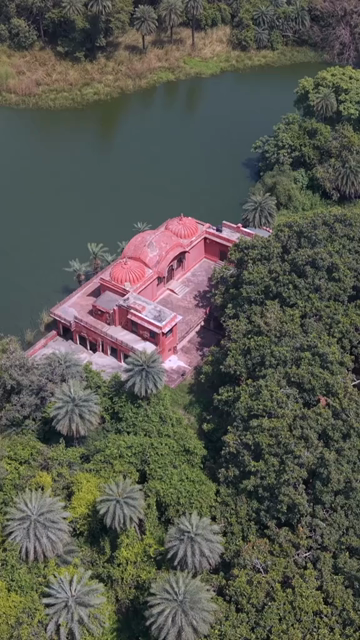 Vertical Aerial View of Ranthambore Fort and Lush Landscape Rajasthan