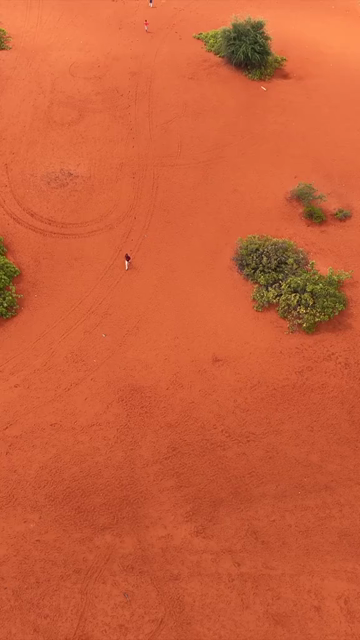 Vertical Aerial View of Red Desert Therikaadu Tamil Nadu India
