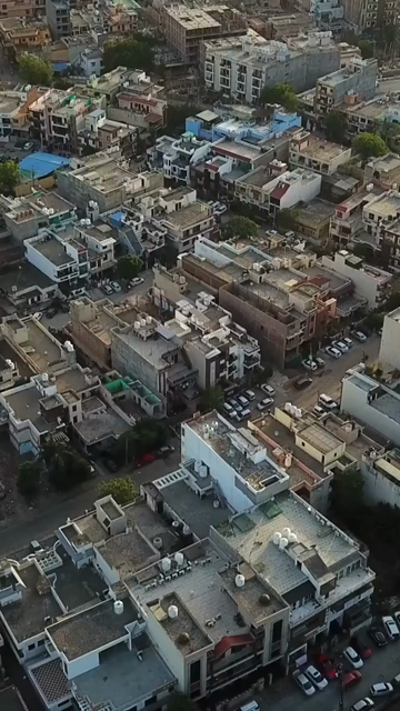 Vertical Aerial View of Residential Area in Gurugram During COVID 19 Lockdown India