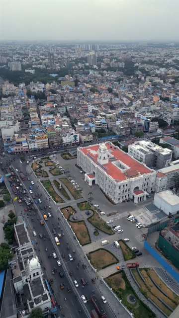 Vertical Aerial View of Ripon Building Chennai India