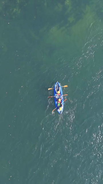 Vertical Aerial View of River Rafting on Betwa River Orchha Madhya Pradesh India
