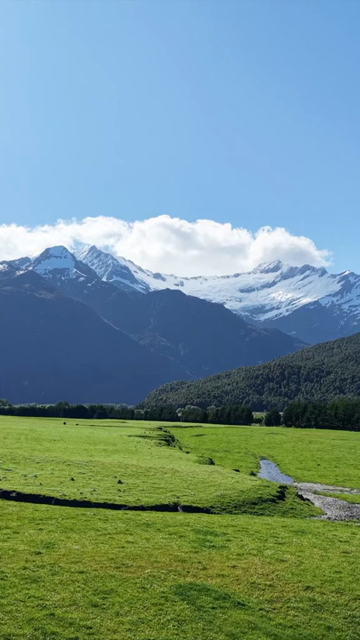 Vertical Aerial View of Road Leading to Rob Roy Glacier in New Zealand