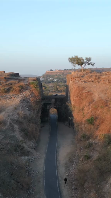 Vertical Aerial View of Rocky Landscape and in Chanderi Madhya Pradesh
