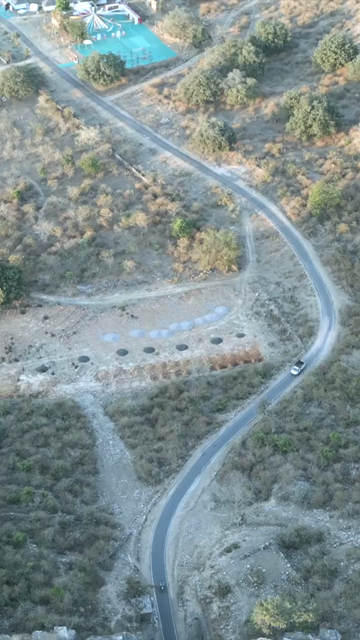 Vertical Aerial View of Rocky Landscape and in Chanderi Madhya Pradesh