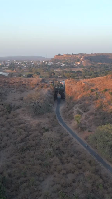 Vertical Aerial View of Rocky Landscape and in Chanderi Madhya Pradesh