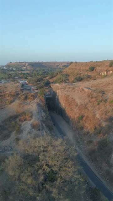 Vertical Aerial View of Rocky Landscape and in Chanderi Madhya Pradesh