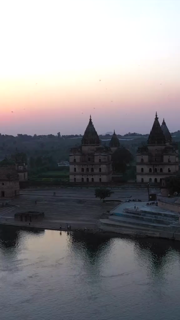 Vertical Aerial View of Royal Chhatris Orchha India
