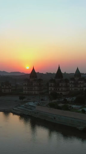 Vertical Aerial View of Royal Chhatris Orchha India