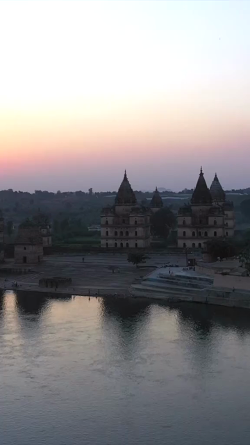 Vertical Aerial View of Royal Chhatris Orchha India