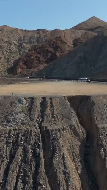 Vertical Aerial View of Rugged Mountains and Gulf of Oman Coastline Muscat Oman