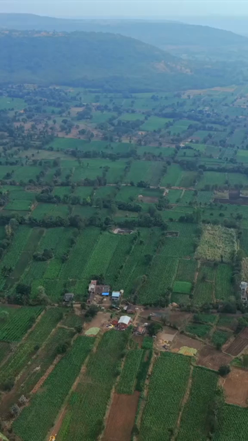 Vertical Aerial View of Rural Highway Through Maharashtra, India