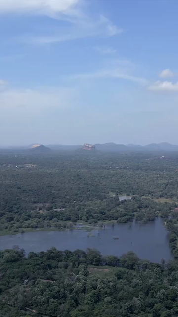 Vertical Aerial View of Rural Hiriwadunna with Sigiriya Sri Lanka