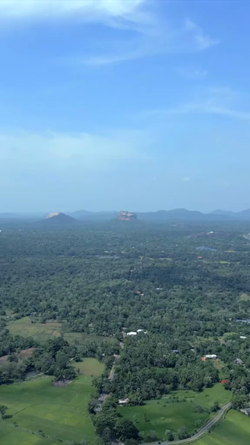 Vertical Aerial View of Rural Hiriwadunna with Sigiriya Sri Lanka