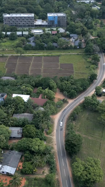 Vertical Aerial View of Rural Landscape and Farmland Sri Lanka
